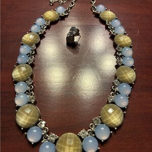 Elegant Gold and Blue Necklace